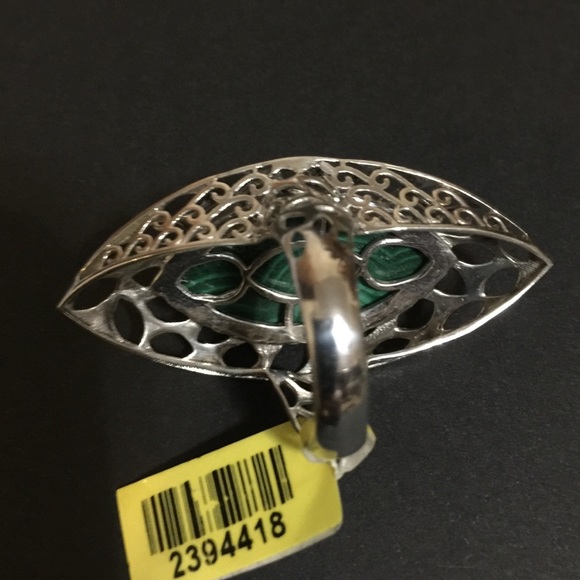 Sterling Silver Malachite Ring - Picture 9 of 11