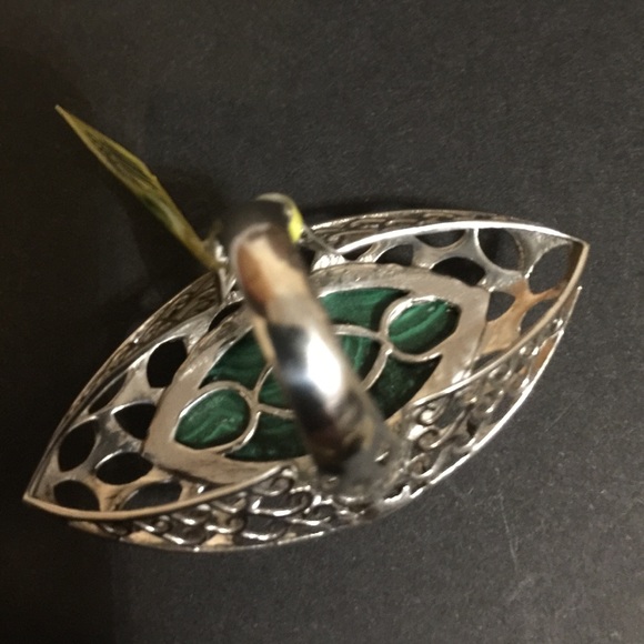Sterling Silver Malachite Ring - Picture 6 of 11