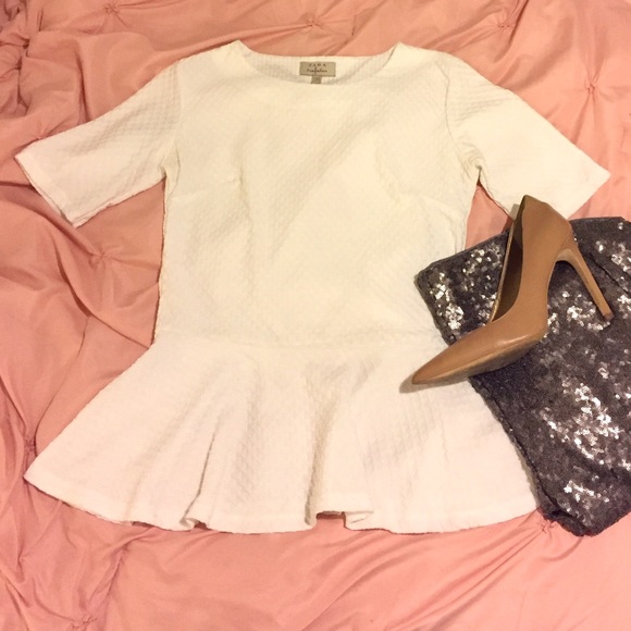 Zara Tops - Zara White Peplum