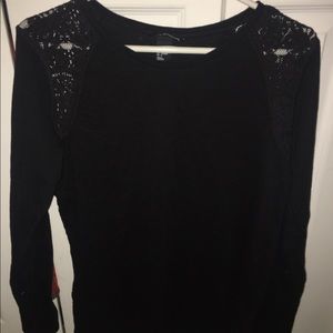 Black H&M long sleeve shirt with lace detail