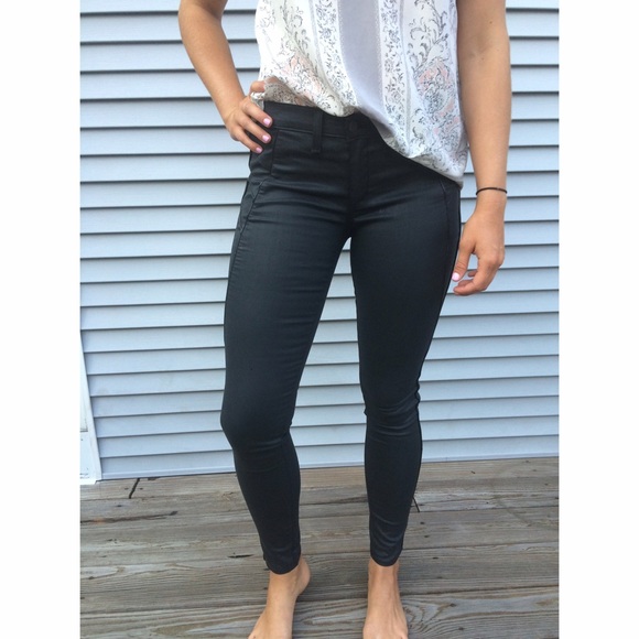 Offers only! RAG & BONE BLACK COATED SKINNY JEAN - Picture 1 of 4