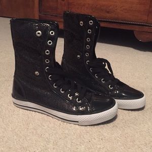 Sequin high top sneakers