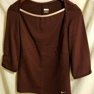 Nike Burgundy Cotton Blend Blouse, Small