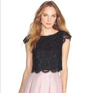 WHBM Scalloped Lace Crop Top - Size 0