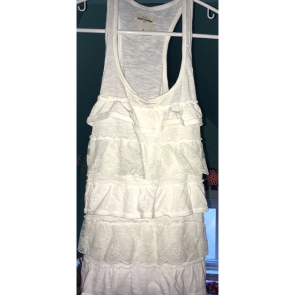 Abercrombie kids white ruffle shirt