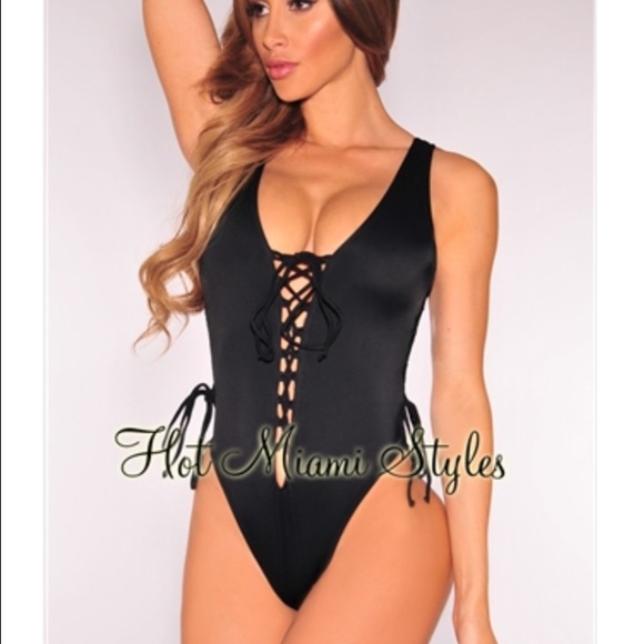 Hot Miami Styles Other - Hot Miami Styles lace up black swimsuit