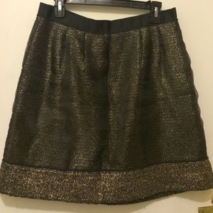 Loft gold and black skirt