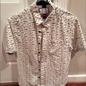 Denim & Flower men's mustache button up