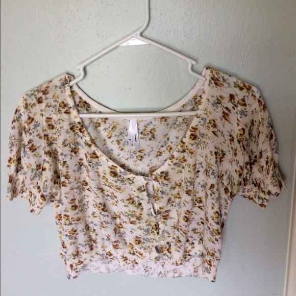 Flower printed crop cardigan