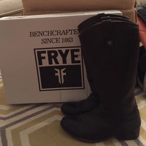 Frye Melissa Button boot, Dark Brown, size 10