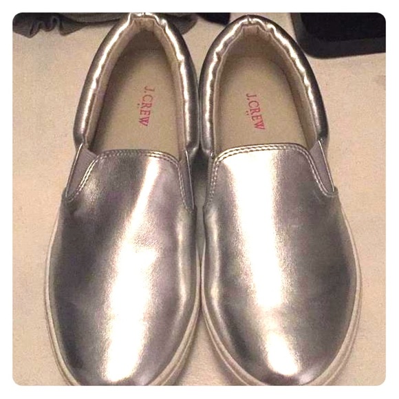 JCrew Metallic Slip On Sneakers