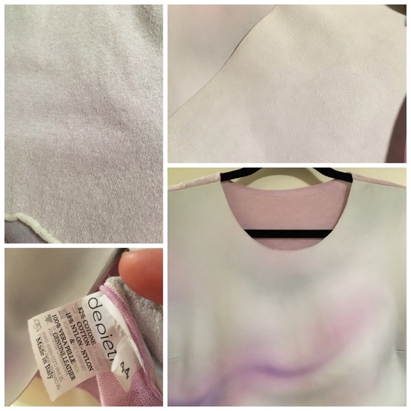 Leather Panel Short Sleeve Top - Picture 3 of 4