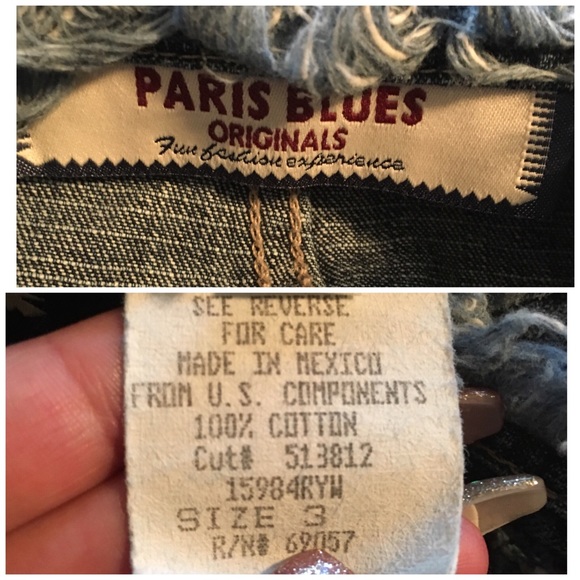 Vintage Paris Blues Front Slit Raw Hem Denim Skirt Junior’s Sz 3 - Picture 4 of 4