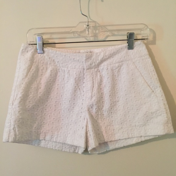 Forever 21 White Embroidered Shorts