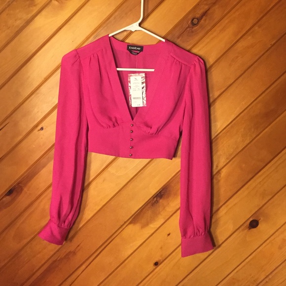 NWT Bebe size xxs crop top in hot pink!! 💗