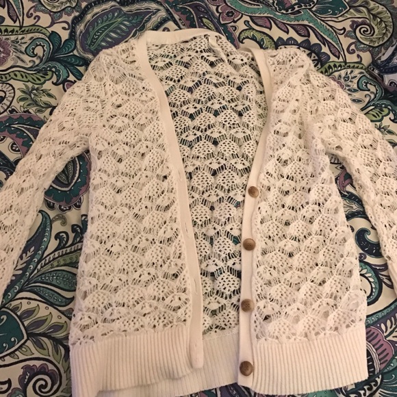 lace 3/4 sleeve cardigan