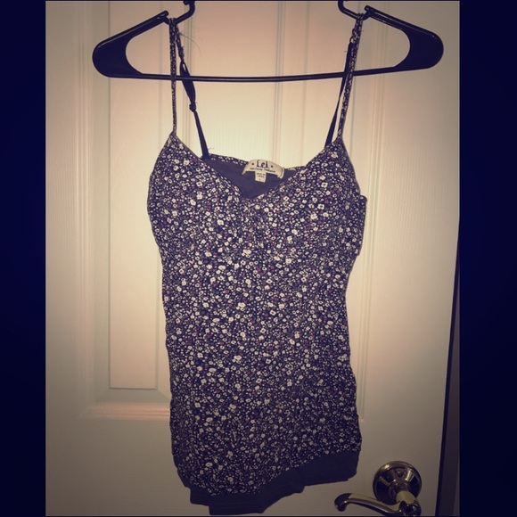 L.E.I. Floral Print Tank Top Built In Bra