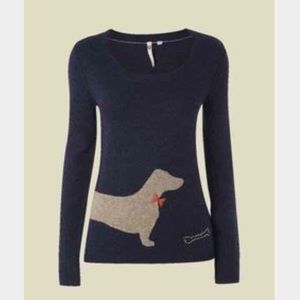 Navy dachshund sweater