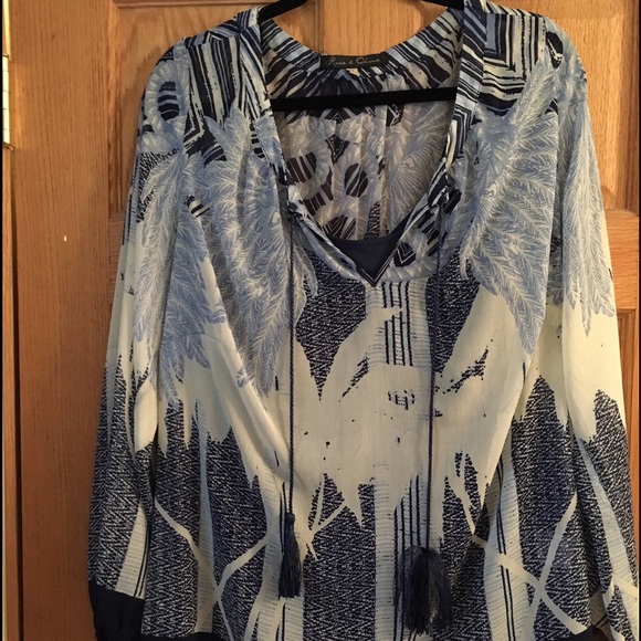 Sheer Peasant Blouse with Tank