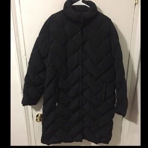 MONCLER LONG MATTE BLACK QUILTED DOWN COAT SIZE 5