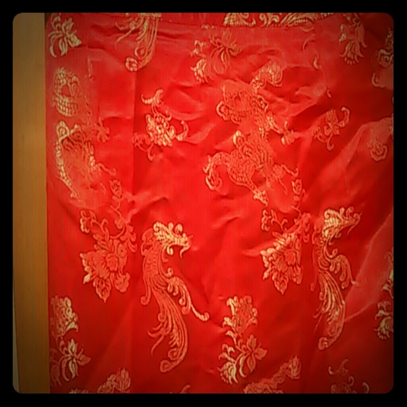 Asian Skirt, vintage, w/ DEEP side split