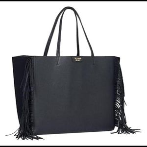 Victoria's Secret black fringe tote bag