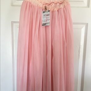 Pink long tutu skirt