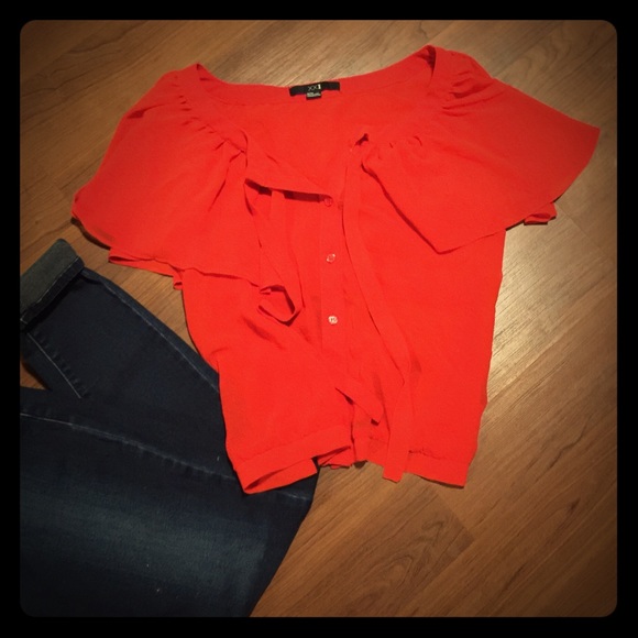 Red sheer blouse - Picture 1 of 3