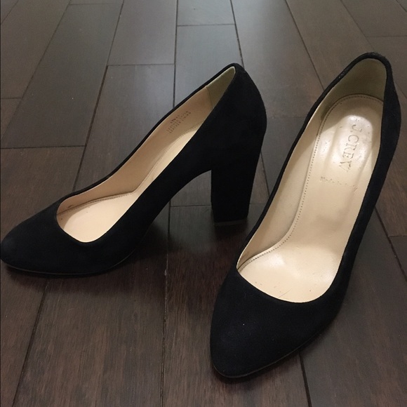 Black suede J.Crew pumps