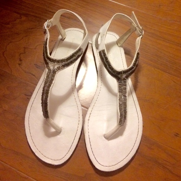 Charlotte Russe white beaded sandals