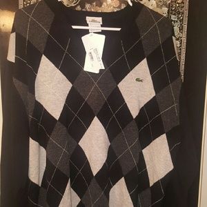 NWT Lacoste Argyle Men's sweater XXL 8