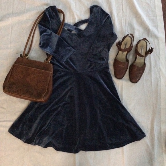 Velvet Crossback Skater Dress