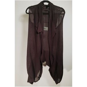 All Saints Kumara Gillet Black Asymmetrical Vest
