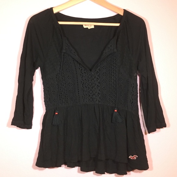 Beach Navy Cover Up Tassle Shirt