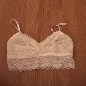 Cream colored lace bralette