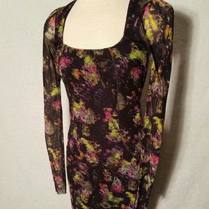 Designer knit dress in dazzling colors.