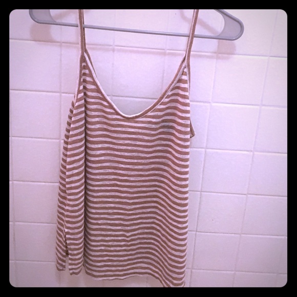 Tan and white striped tank top from Forever 21