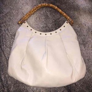 Gucci White Bamboo hobo GREAT Condition! Msrp $550