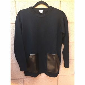 J Crew black, tunic-length sweater