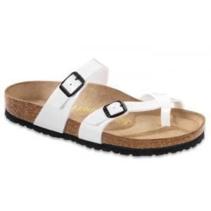 White patent leather Birkenstocks