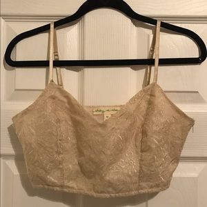 Fun and sexy cream crop top/going out top!