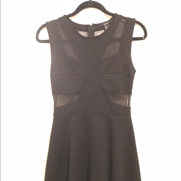 Black dress with mesh slits