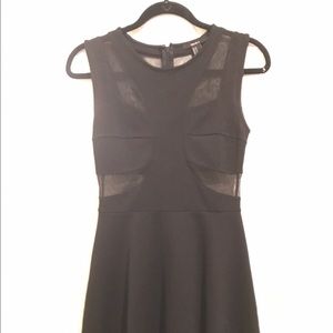 Black dress with mesh slits