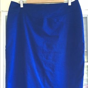 Royal Blue Cotton Pencil Skirt