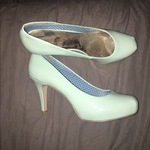 Mint green heels