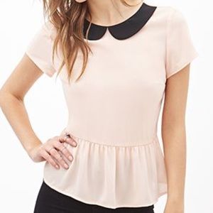 Peter Pan Collar Peplum Top