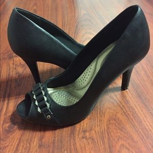 Black Peep Toe Heels