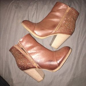 Brown heeled ankle boots