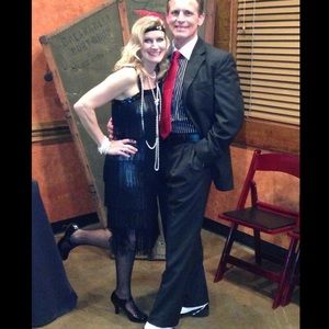 Fringed Flapper Dress with accessories.