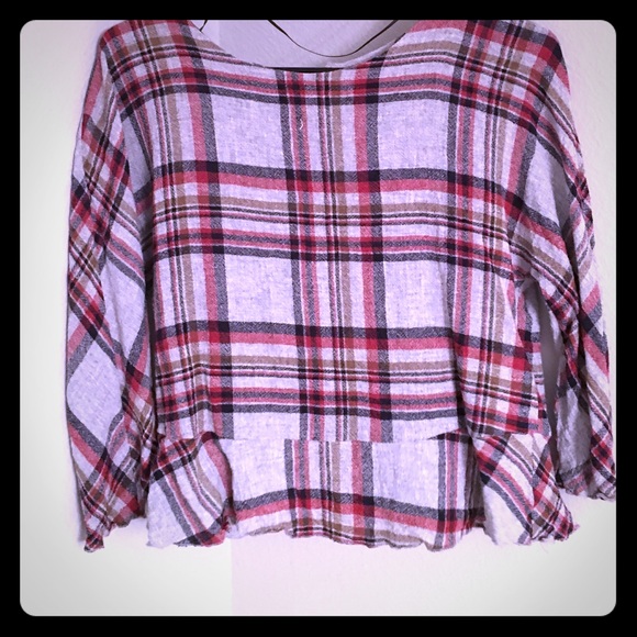 Plaid Peplum Top